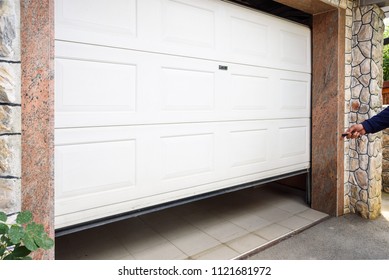 Garage Door PVC. Hand Use Remote Controller For Closing And Opening Garage Door
