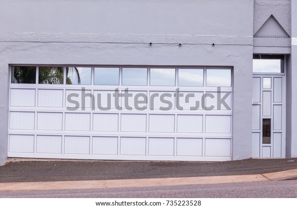 Garage Double Doors Visitor Entrance Double Stock Photo Edit Now