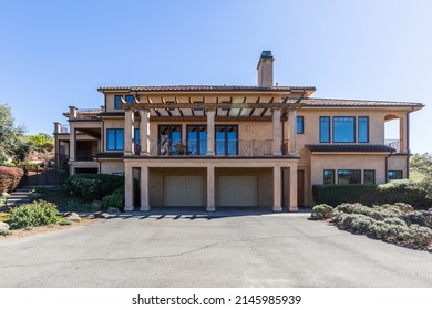 Garage And Patio Of A 6,500 Sq Ft Home On A 75 Acre, Sonoma Wine Country Estate, Horse Property