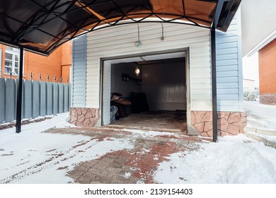 Garage In A Private House With Rolling Gates