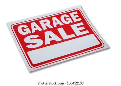 Garage Sale Sign On White Background