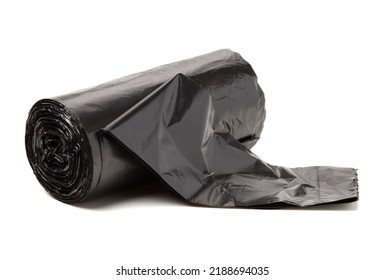 Garbage Bag Close Up In Studio On White Background