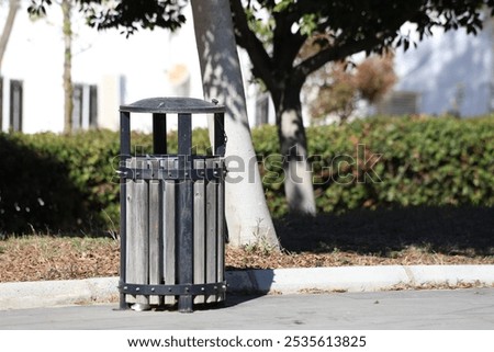 garbage bin in the park
