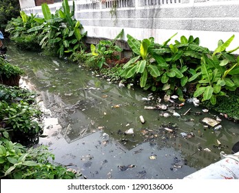 Garbage In To The Canal Makes The Water Black And Very Bad Smell.