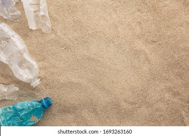 Garbage Collected On The Beach. Top View