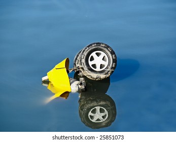 Garbage or dump in the sea