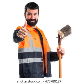 Garbage Man With Thumb Up