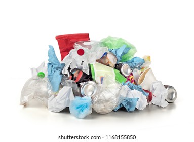 Garbage Pile Isolated On A White Background