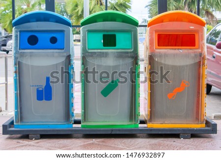 Garbage Sorting Trash Can red yellow green blue ,Household Siamese Plastic ,Classification Trash Can,small Barrel Recyclable bin 