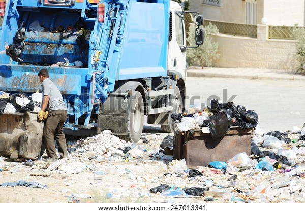 Garbage Truck Collecting Trash Stock Photo 247013341 | Shutterstock