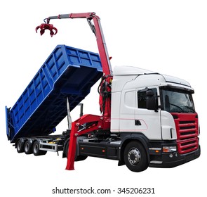 Garbage Truck Isolated On White Background