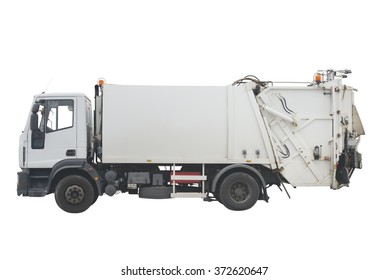 Garbage Truck Isolated On White Background