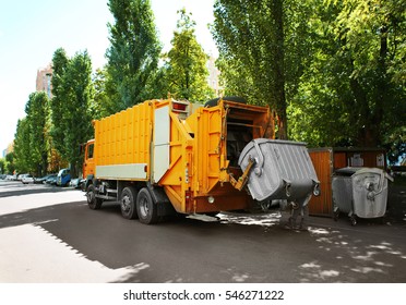 Garbage truck outdoor - Shutterstock ID 546271222