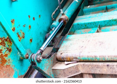 A Garbage Truck Picks Up Garbage In A Residential Area. Loading Mussar In Containers Into The Car. Separate Collection And Disposal Of Garbage. Garbage Collection Vehicle