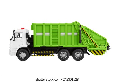 Garbage Truck Toy Isolated On A White Background