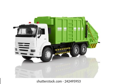 Garbage Truck Toy Isolated On A White Background