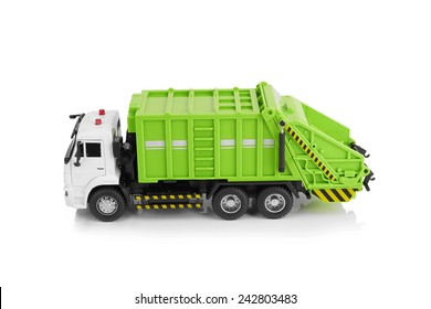 Garbage Truck Toy Isolated On A White Background