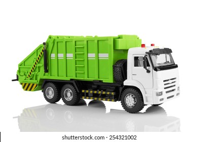 Garbage Truck Toy Isolated On A White Background