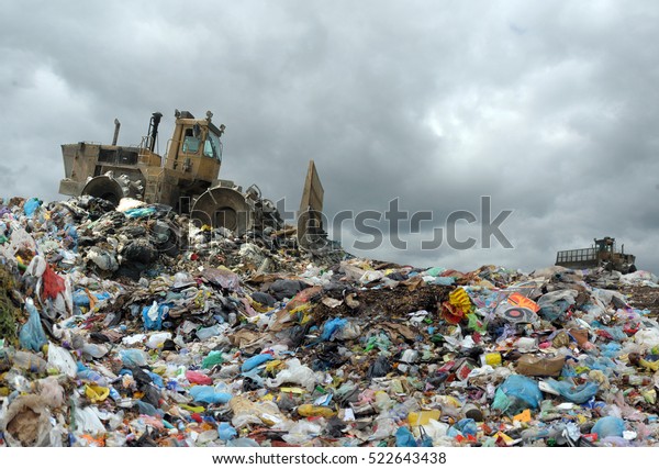 Garbage Truck Unloading Dump Stock Photo (Edit Now) 522643438