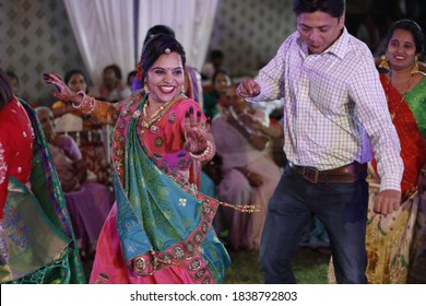 Garba(Indian traditional dance) night in Indian weddings. Vadodara, Gujarat/ India- 14th december 2018