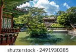 Garden behind the ruins of the Changdeokgung Palace also known as Huwon or forbidden garden, Jongno District, Seoul, South Korea