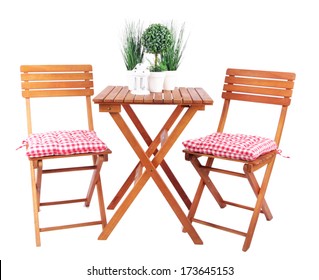 Garden Chairs And Table Isolated On White