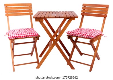 Garden Chairs And Table Isolated On White