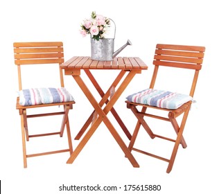 Garden Chairs And Table Isolated On White