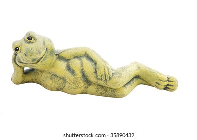 Garden Figurine Of A Laying Frog