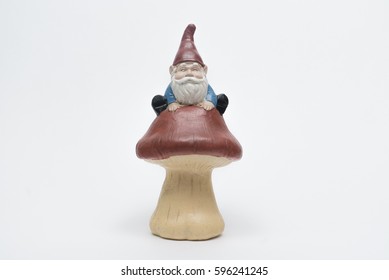 Garden Gnome Isolated On White Backdrop