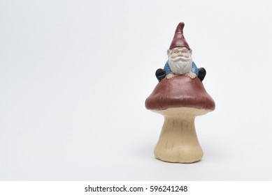 Garden Gnome Isolated On White Backdrop