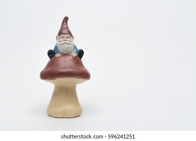 Garden Gnome Isolated On White Backdrop