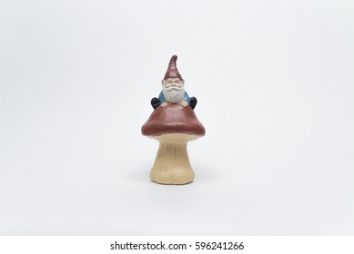 Garden Gnome Isolated On White Backdrop