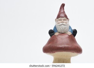 Garden Gnome Isolated On White Backdrop