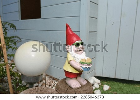 garden gnome with a red cap and glasses