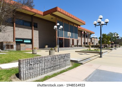 GARDEN GROVE, CALIFORNIA - 31 MAR 2021: Public Safety Sign At The Garden Grove Police Department Building.