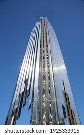 Garden Grove, California - USA - February 25, 2021: Christ Cathedral, Formerly The Crystal Cathedral, Is An American Church Building Of The Roman Catholic Diocese Of Orange Ca. Easily Seats 2,248. 