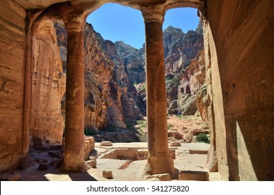 The Garden Hall in the lost city of Petra, Jordan
