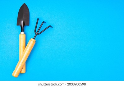 Garden Hand Tools Background With Copy Space