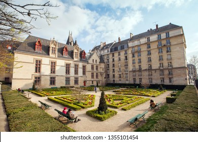 Garden At Hotel De Sens In Spring Day, Paris, France