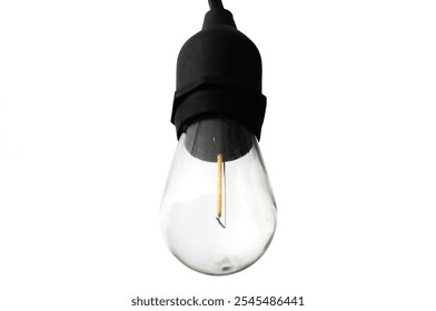 a garden lamp hanging off outside in the afternoon, against a white sky background - Powered by Shutterstock