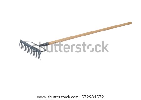 Garden Lawn Hand Cultivator Rake  isolated on white