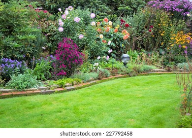 Garden With Lawn In September