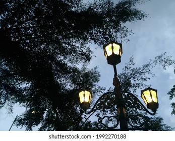 Garden Light That Glows In The Dark. Content Contains Chrominance Noise, Luminance Noise, Sharpening Noise, Or Film Grain