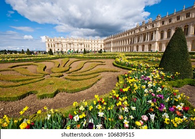 Garden Of Palace Of Versailles (Chateau De Versailles) In Paris, France