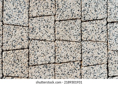 Garden Patio In Backyard Stone Brick Pavers Hardscape Layout Design.Top View.Outdoors.