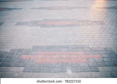 Garden Patio In Backyard Stone Brick Pavers Hardscape Layout Design Top View