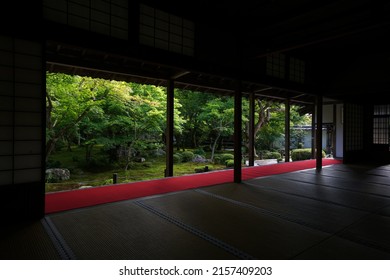 The garden seen from the tatami room of Enkoji Temple