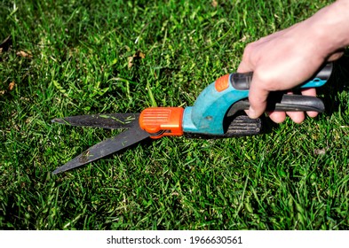 Garden Shears Cut The Grass