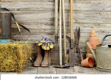 A Garden Shed With All The Tools Of The Gardener